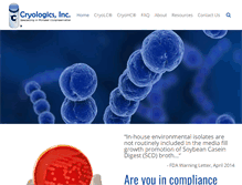 Tablet Screenshot of cryologics.com